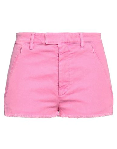 Mm6 Maison Margiela Woman Denim Shorts Fuchsia Size 10 Cotton, Elastane In Pink