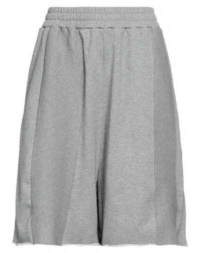 Shop Mm6 Maison Margiela Woman Shorts & Bermuda Shorts Grey Size M Cotton, Elastane