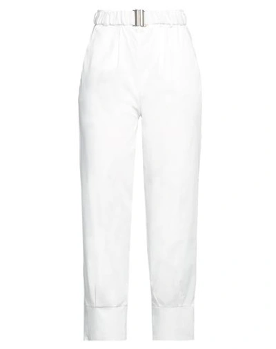 Shop Victoria C. Woman Pants White Size 8 Cotton, Polyamide, Elastane