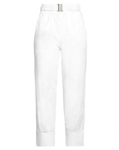 Victoria C. Woman Pants White Size 8 Cotton, Polyamide, Elastane In White