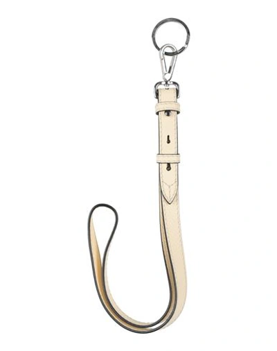 Shop Golden Goose Man Key Ring Cream Size - Leather In White