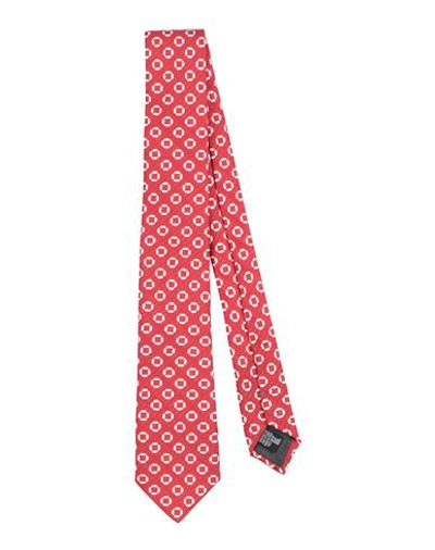 Shop Giorgio Armani Man Ties & Bow Ties Red Size - Silk
