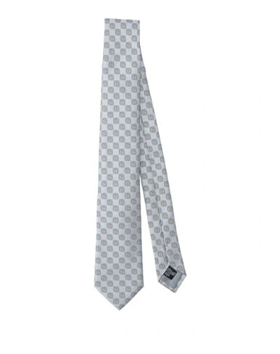 Shop Giorgio Armani Man Ties & Bow Ties Light Grey Size - Silk