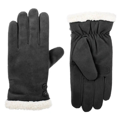 Isotoner Women's Recycled Microsuede Gloves In Lead In Silver