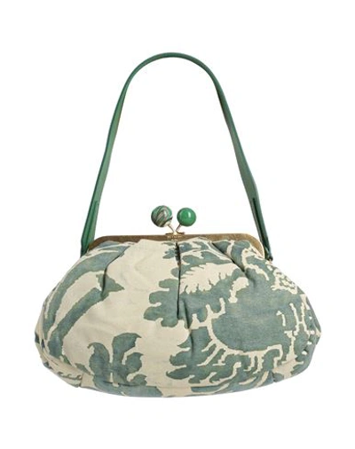 Shop Weekend Max Mara Woman Handbag Military Green Size - Cotton