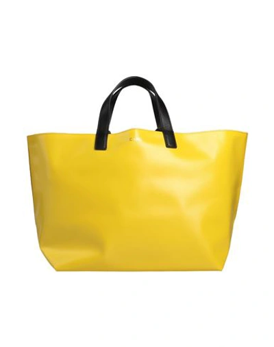 Shop Cahu Woman Handbag Yellow Size - Pvc - Polyvinyl Chloride