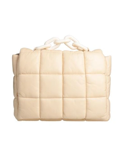 Shop Vic Matie Vic Matiē Woman Handbag Cream Size - Textile Fibers In White