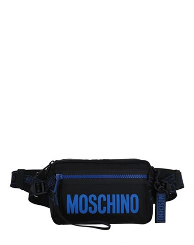 Shop Moschino Nylon Logo Belt Bag Man Belt Bag Black Size - Nylon