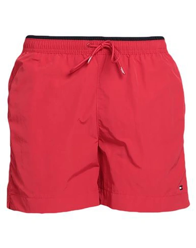 Shop Tommy Hilfiger Man Swim Trunks Red Size S Nylon