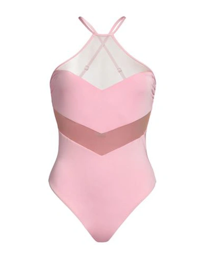 Shop District By Margherita Mazzei Woman One-piece Swimsuit Pink Size 4 Polyester, Elastane