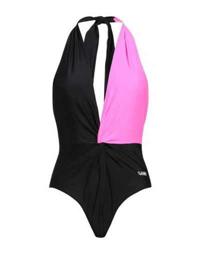 Shop Ganni Woman One-piece Swimsuit Black Size 6 Recycled Polyamide, Elastane
