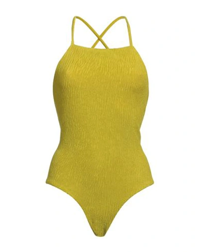 Shop Oas Woman One-piece Swimsuit Green Size M Polyamide, Elastane