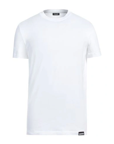 Shop Dsquared2 Man Undershirt White Size L Cotton, Elastane