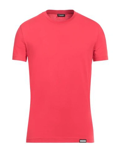 Shop Dsquared2 Man Undershirt Red Size L Cotton, Elastane