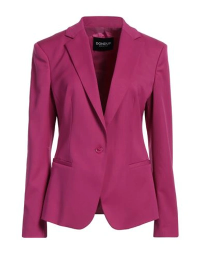 Shop Dondup Woman Blazer Fuchsia Size 8 Virgin Wool, Elastane In Pink