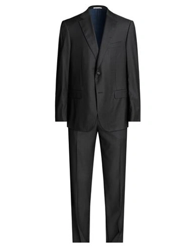Shop Pal Zileri Man Suit Lead Size 48 Wool In Grey
