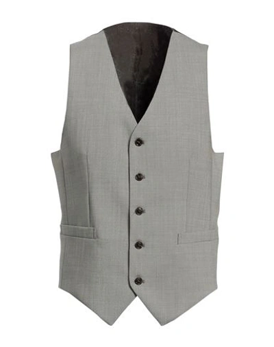 Shop Tiger Of Sweden Man Tailored Vest Sage Green Size 44 Wool, Elastane