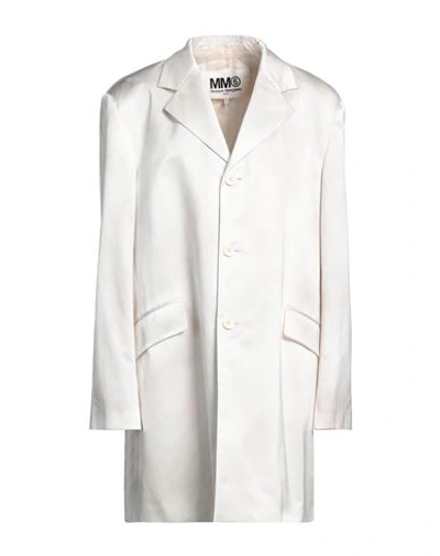Shop Mm6 Maison Margiela Woman Blazer Off White Size M Cotton, Polyester
