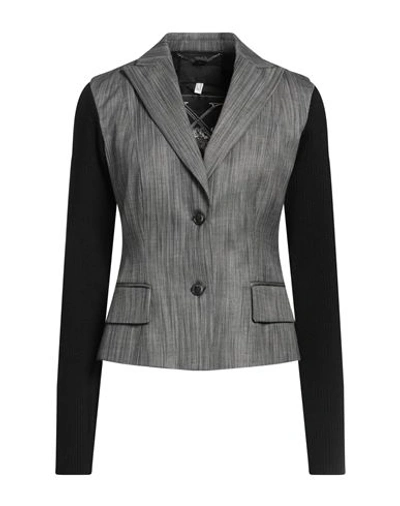 Richmond X Woman Blazer Black Size 6 Wool, Polyester, Elastane In Black