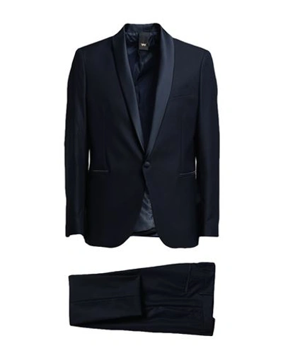 Shop Mulish Man Suit Navy Blue Size 46 Polyester, Viscose, Elastane