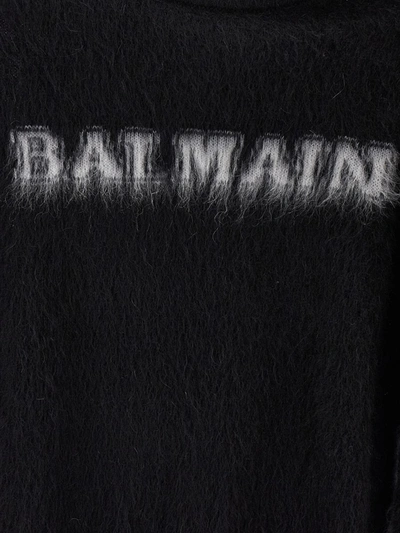 Shop Balmain ' Retrò' Sweater In White/black