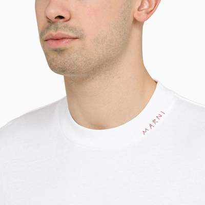 Shop Marni Oversize T-shirt With Logo Embroidery In White
