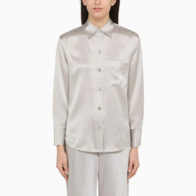 Shop Vince Classic Pearl Shirt In Grey
