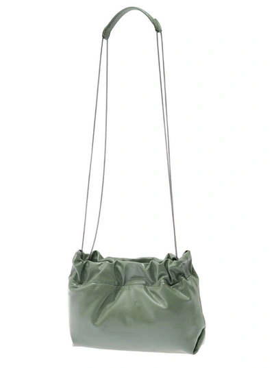 Shop Brunello Cucinelli 'soft' Green Shoulder Bag With Precious Chain In Suede Woman In White