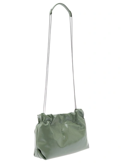 Shop Brunello Cucinelli 'soft' Green Shoulder Bag With Precious Chain In Suede Woman In White