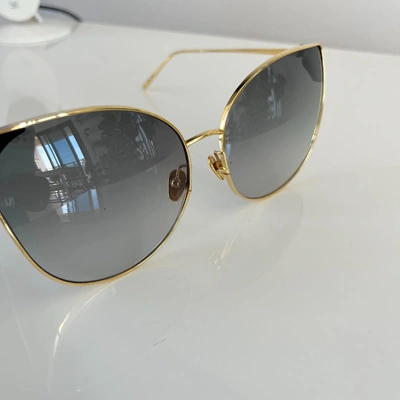 Pre-owned Linda Farrow Flyer C4 Cat Eye Oversized Sunglasses