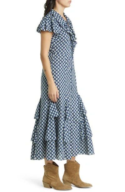 Shop The Great . The Curtsy Floral Print Ruffle Maxi Dress In Mini Evening Daisy