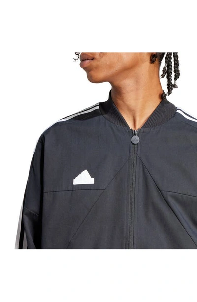 Shop Adidas Originals Tiro Oversize Woven Bomber Jacket In Black