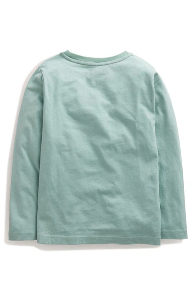 Shop Mini Boden Kids' Dragon Appliqué Long Sleeve T-shirt In Georgia Blue Dragons