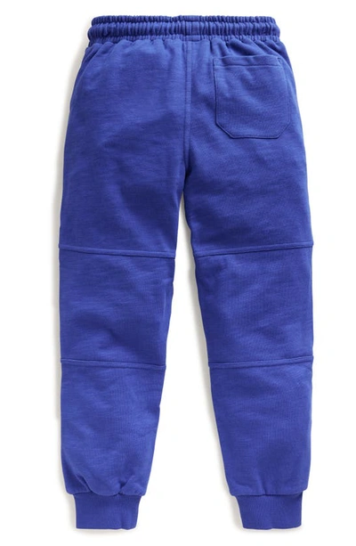 Shop Mini Boden Kids' Reinforced Knee Slub Cotton Joggers In Sapphire Blue Star