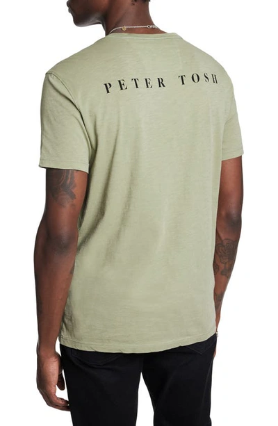 Shop John Varvatos Peter Tosh Graphic T-shirt In Sage Brush