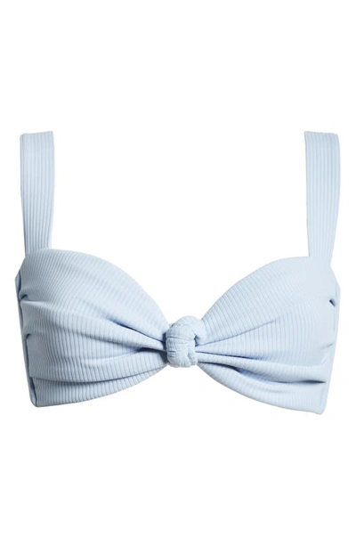 Shop Montce Hayden Knotted Rib Bikini Top In Peri Rib