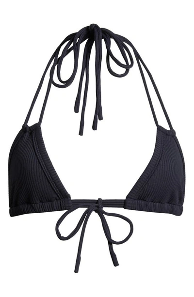 Shop Montce Euro Bow Bikini Top In Black Rib