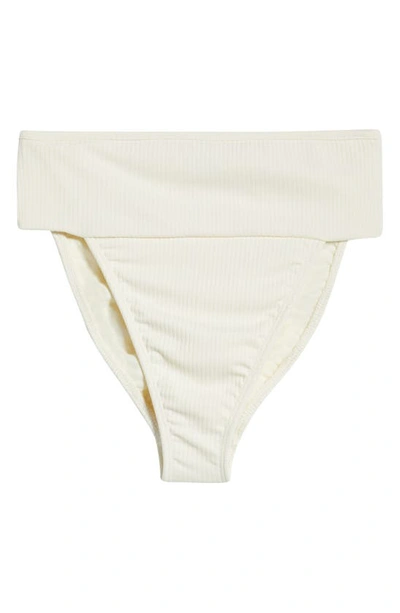 Montce Tamarindo Rib High Cut Bikini Bottoms In Cream Rib