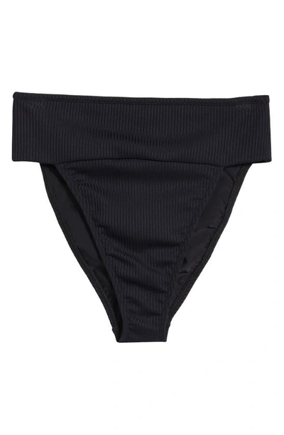 Montce Tamarindo Rib High Cut Bikini Bottoms In Black