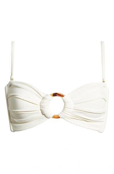 Montce X Elsa Hosk Sandra Pearl Bikini Bottom In Cream Rib