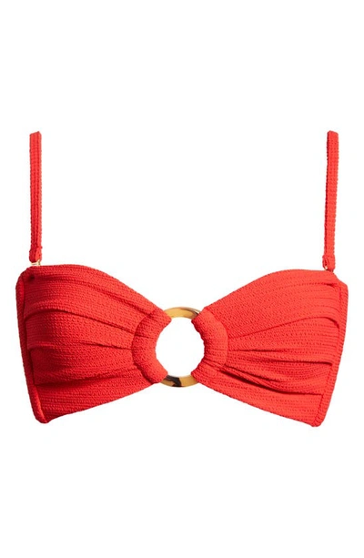 Shop Montce Tori Bandeau Bikini Top In Crimson Micro Scrunch