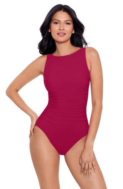 Shop Miraclesuit Rock Solid Regatta One-piece Swimsuit In Grenadine Red