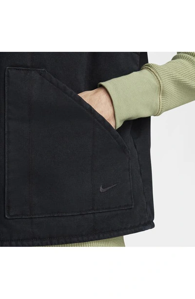 Shop Nike Life Padded Work Vest In Black/ Black