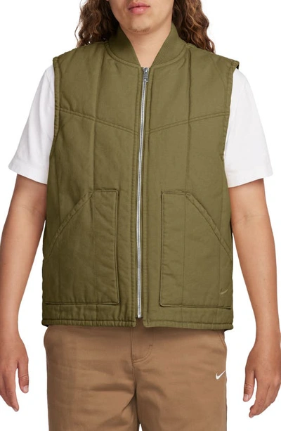 Shop Nike Life Padded Work Vest In Pacific Moss/ Pacific Moss