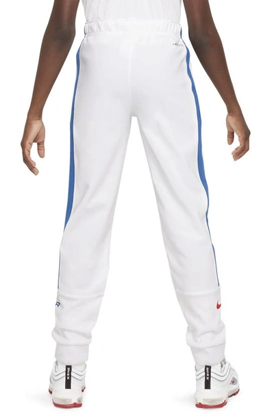 Shop Nike Kids' Air Side Stripe Joggers In White/ Court Blue
