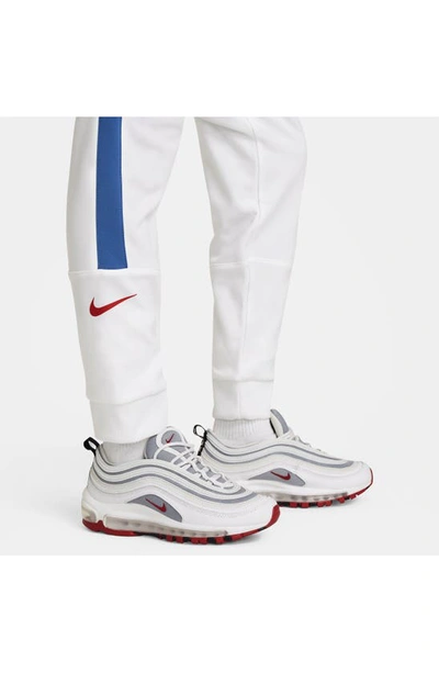 Shop Nike Kids' Air Side Stripe Joggers In White/ Court Blue