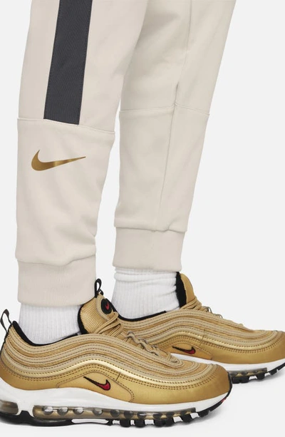 Shop Nike Kids' Air Side Stripe Joggers In Light Orewood Brown/ Iron Grey