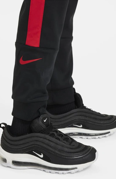 Shop Nike Kids' Air Side Stripe Joggers In Black/ University Red