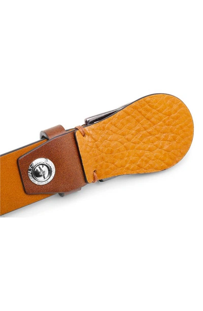 Shop Bosca Sarno Leather Belt In Amber