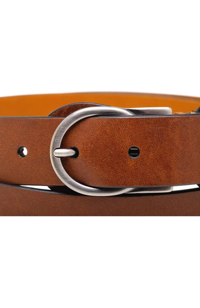 Shop Bosca Sarno Leather Belt In Amber